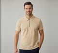 Jupiter Imported Textured Zip Neck Polo Shirt for Men - Premium Knitted Fabric