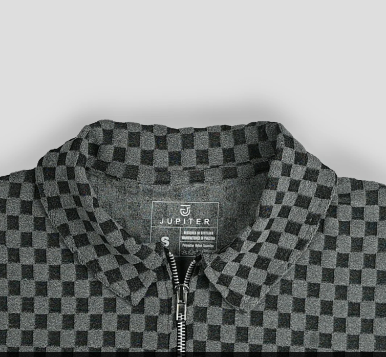 Men's Jupiter Premium Zip Neck Polo Shirt Imported Textured Fabric