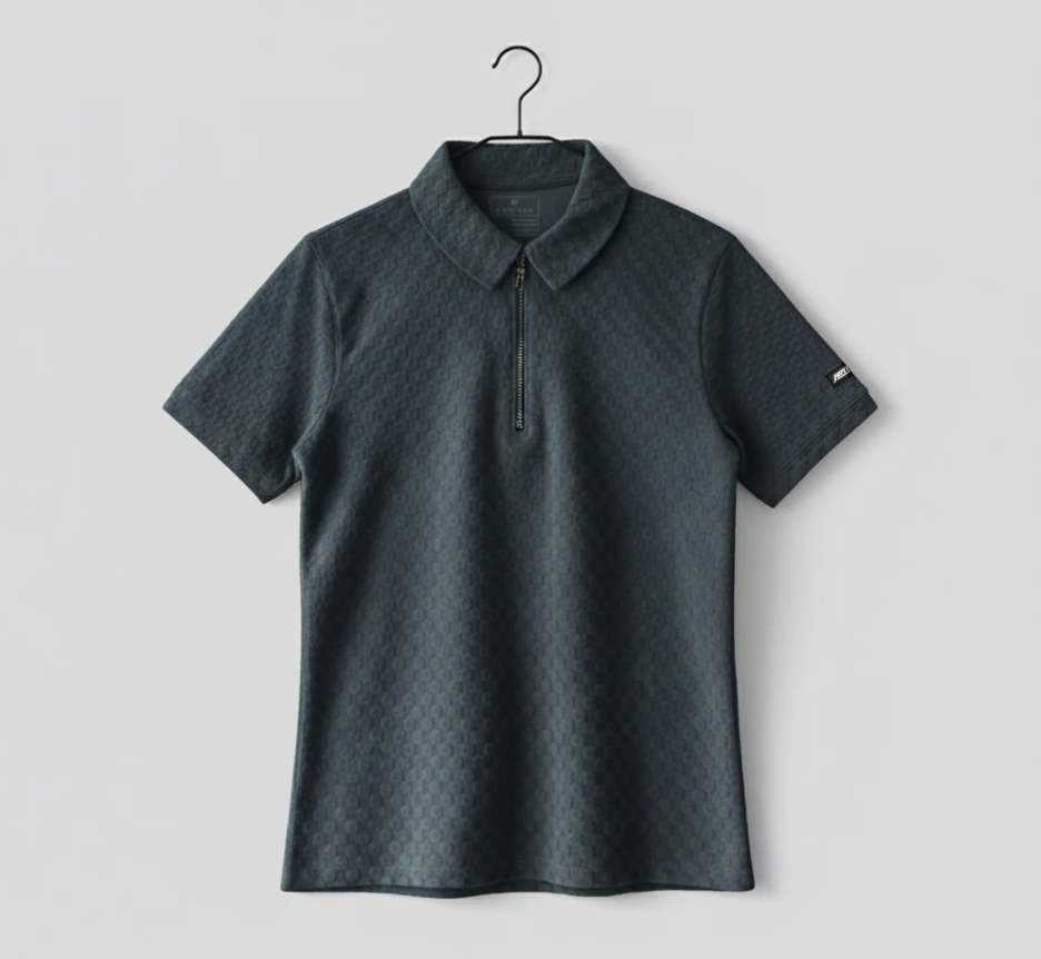 Jupiter Imported Textured Zip Neck Polo Shirt for Men - Premium Knitted Fabric