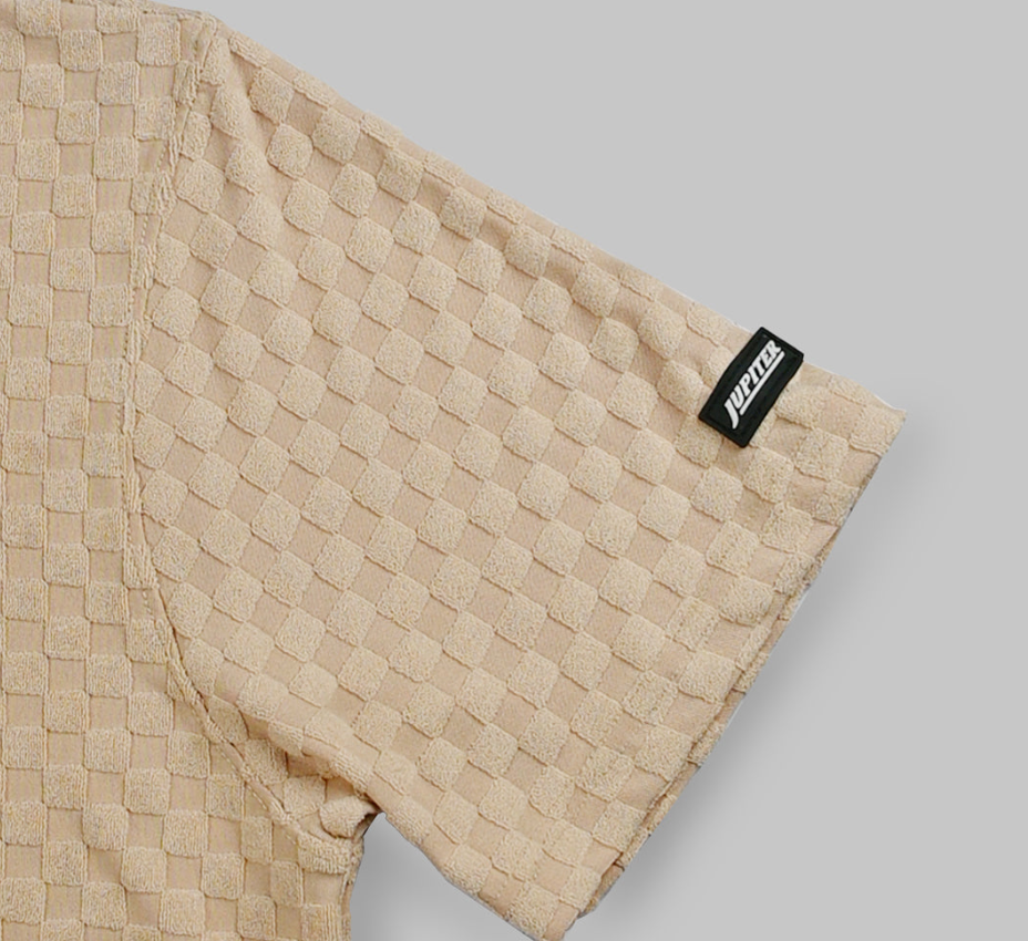 Jupiter Imported Textured Zip Neck Polo Shirt for Men - Premium Knitted Fabric