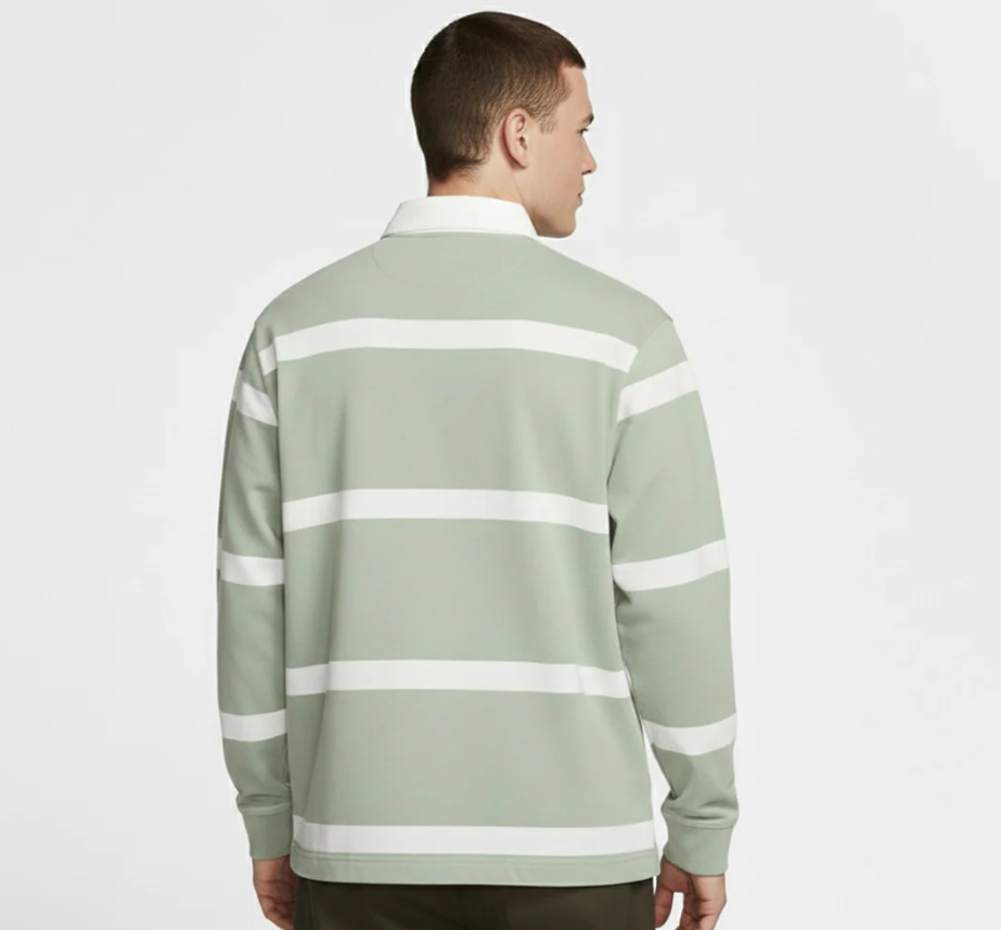 Men's Full Sleeve Striped Polo Shirt - Baggy Oversized Premium Style