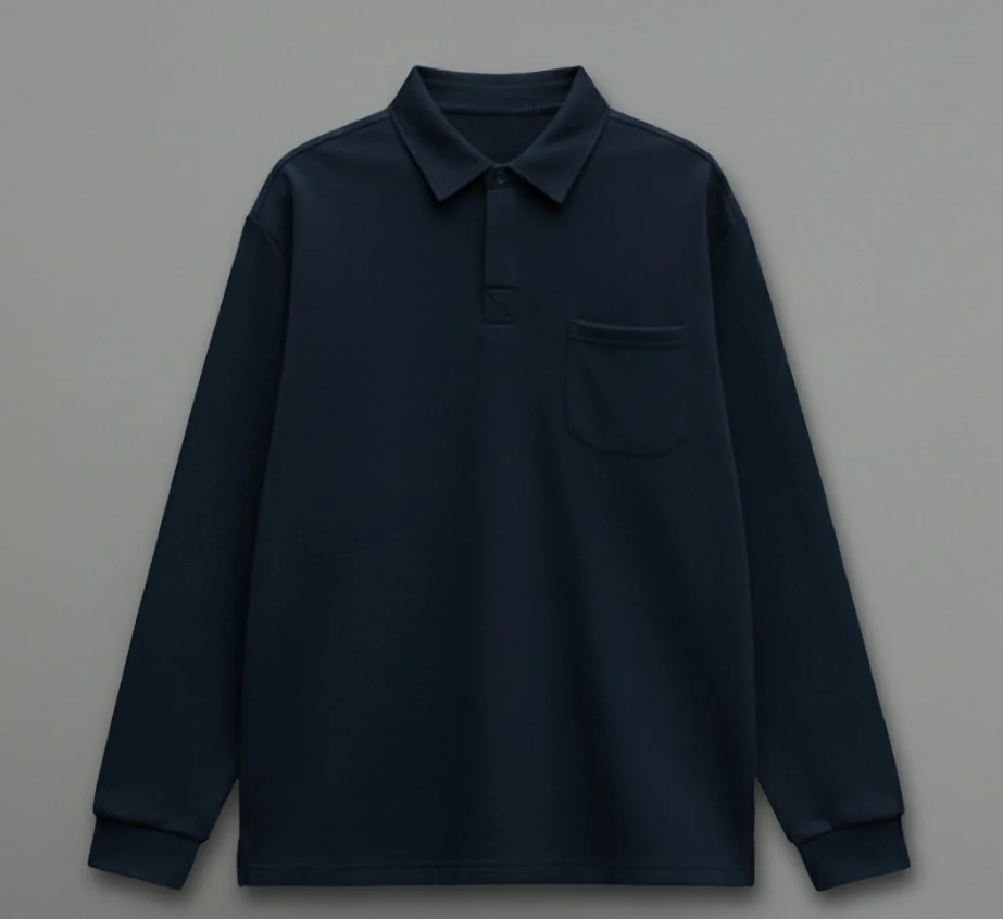 Men's Full Sleeve Polo Shirt - Jupiter Verstyle Premium Long Sleeve Polo Navy