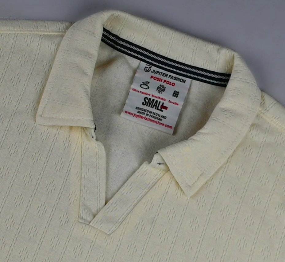 Jupiter Men's Knitted Polo Shirt Textured Ribbed - Premium Short Sleeve