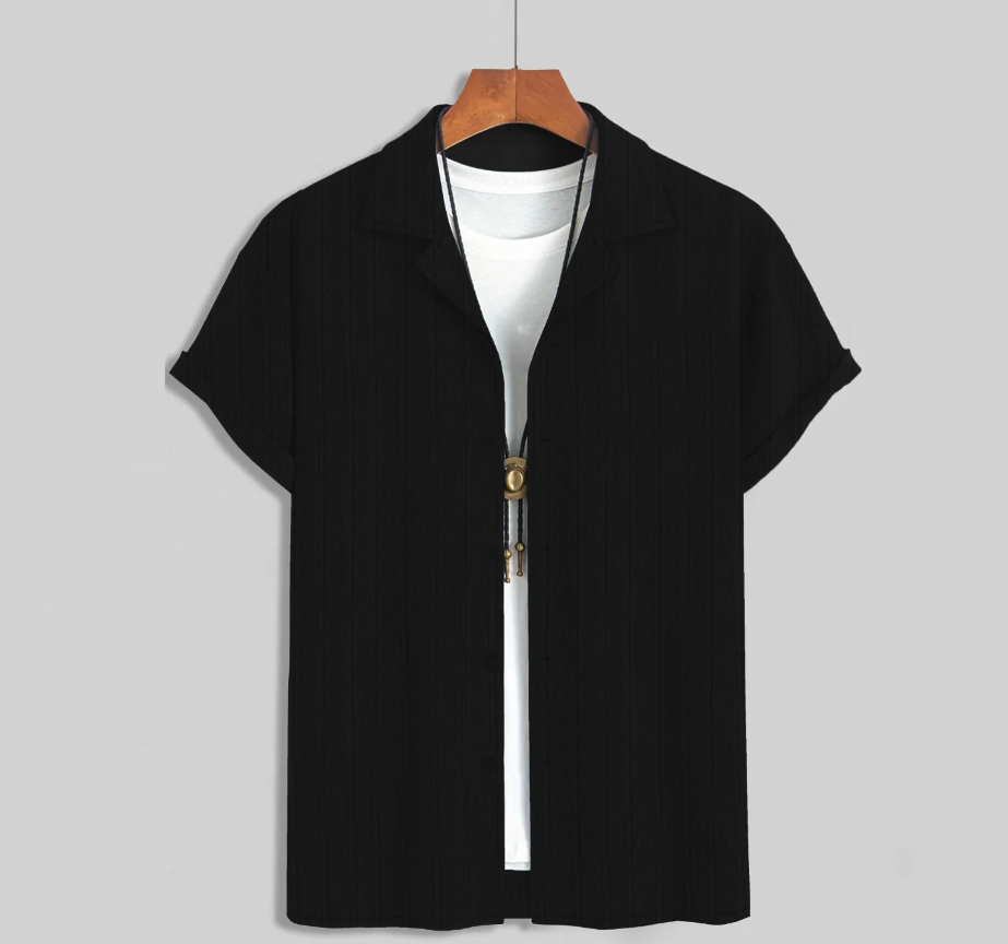 Men's Textured Knit Polo Shirt – Jupiter Premium Ribbed Lapel Collar Polo