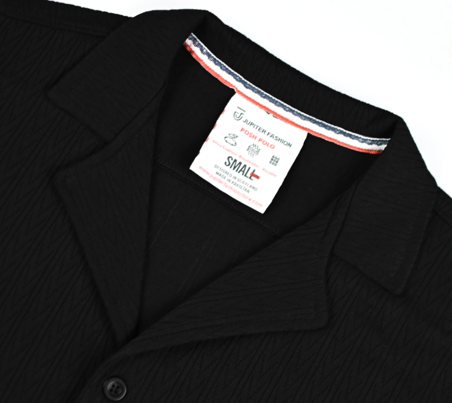 Men's Textured Knit Polo Shirt – Jupiter Premium Ribbed Lapel Collar Polo