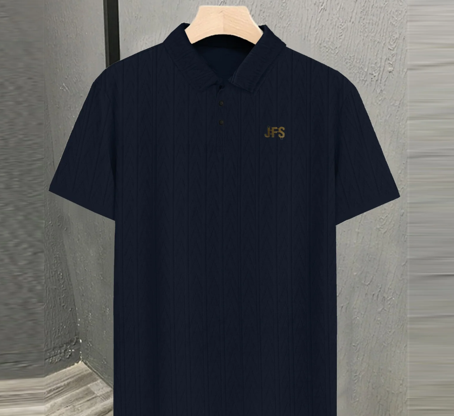 Men's Textured Polo Shirt – Premium JFS Turkish Knit Ribbed Polo