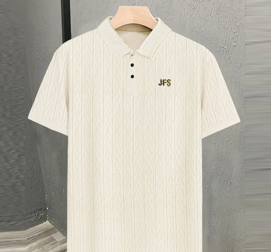 Men's Textured Polo Shirt – Premium JFS Turkish Knit Ribbed Polo