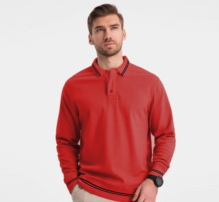 Men's Long Sleeve Polo Shirt – Premium Jupiter Knit Cotton Polo